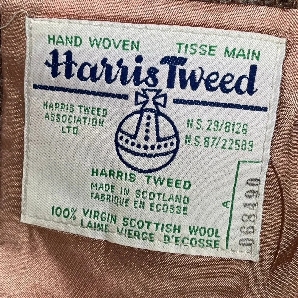 Harris Tweed Skaw's of Perth Blazer Mens 40‎ Brown Mauve Wool Excellent Vintage